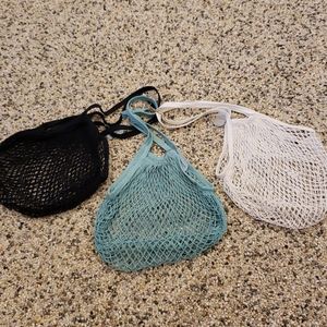 Expandable cotton net bags set of three.